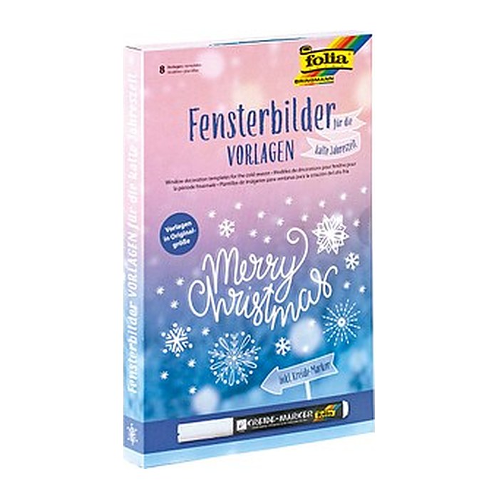 folia Bastelset Vorlage Fensterbilder kalte Jahreszeit schwarz/weiß