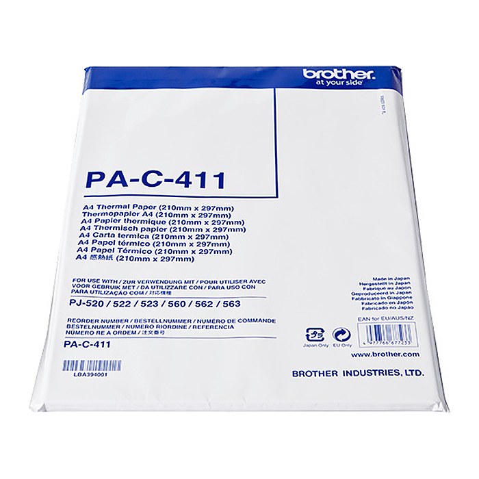 brother PAC411 weiß Thermopapier, 100 Blatt