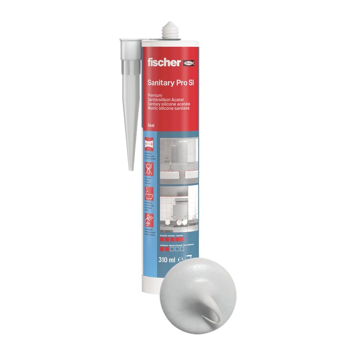 fischer Sanitary Pro SI Sanitär Silikon grau 310,0 ml