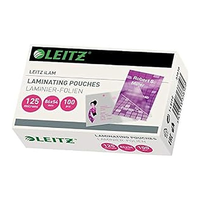 LEITZ Laminierfolien glänzend für Kreditkartenformat 125 micron, 100 St.