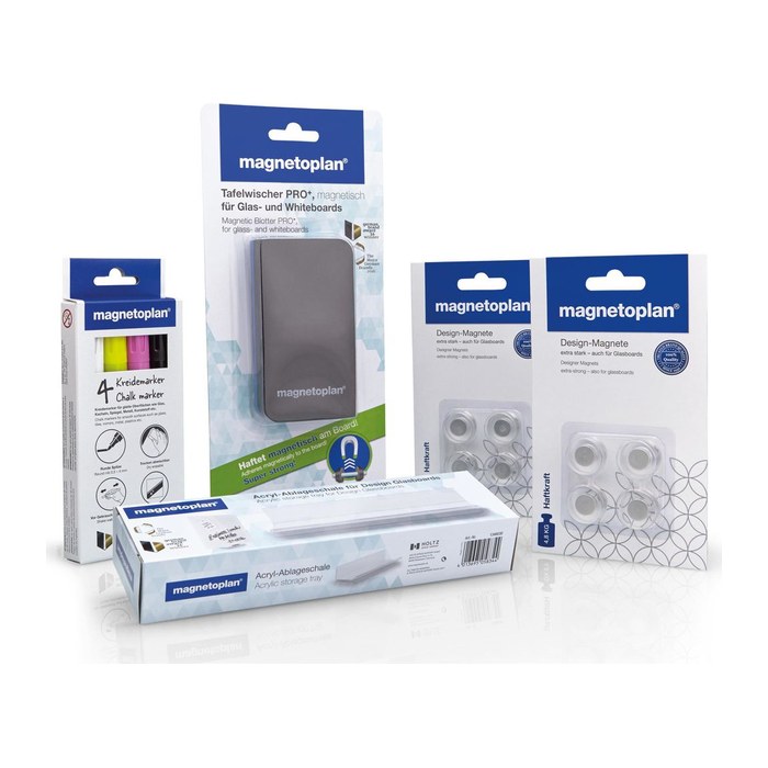 magnetoplan Glas-Magnettafel Zubehör-Set 14 Teile