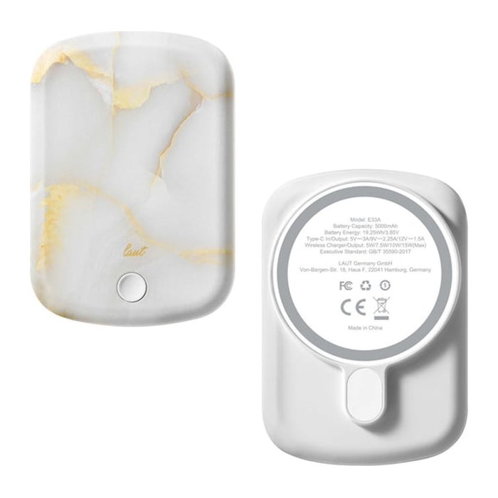 LAUT POWER CHARGE White Marble Powerbank comp.with MagSafe