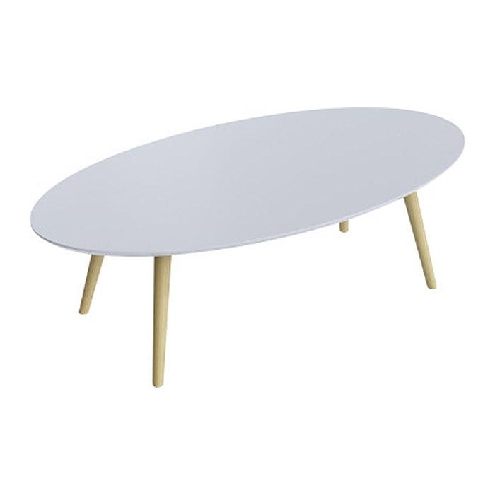 meet powered by PAPERFLOW SCANDI Beistelltisch oval MDF-Platte weiß 115,0 x 60,0 x 35,0 cm, 1 St.