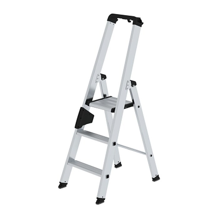MUNK Stehleiter einseitig 40103 silber 3 Stufen, H: 134,0 cm