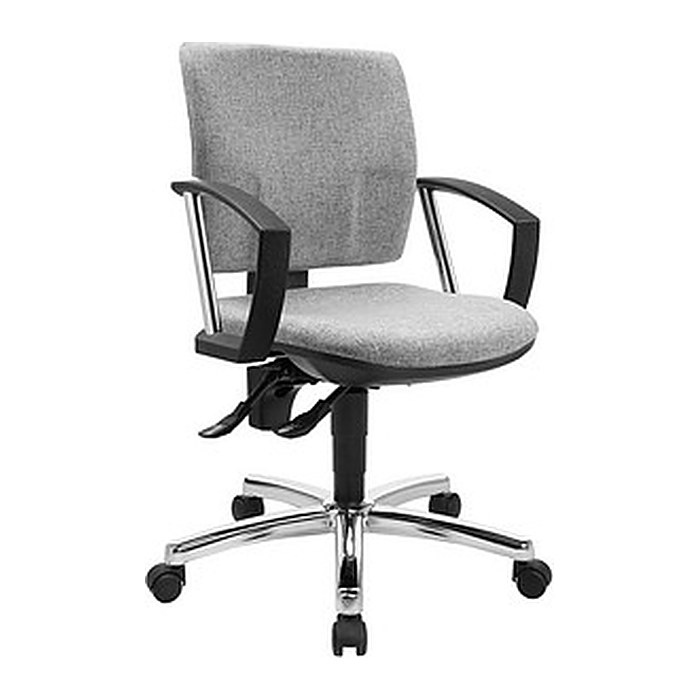 Topstar Bürostuhl Pro 30 chrom, PU39AG23 Stoff grau, Gestell chrom
