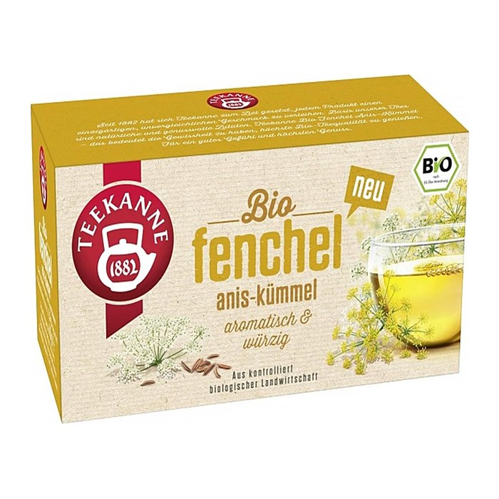 TEEKANNE Fenchelteemischung mit Kümmel und Anis Bio-Tee 18 Portionen