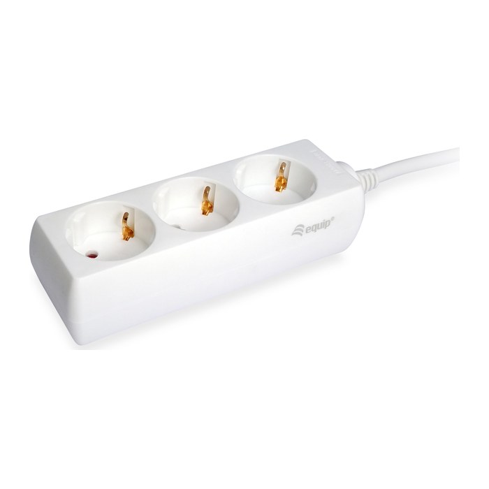 Equip Steckdosenleiste 3xSchuko->St.90°CL ws. Pla.