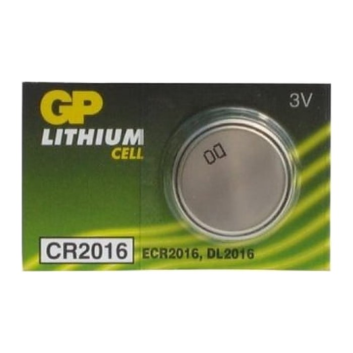 GP Knopfzellen CR2016 Lithium 3,0 V, 5 St.