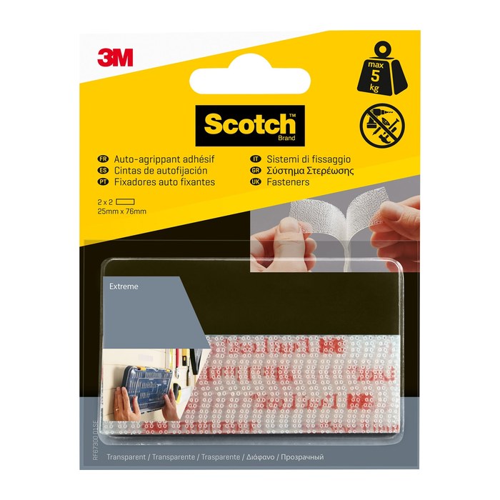 Scotch Klettstreifen Extreme Fastener weiß, 4 St.