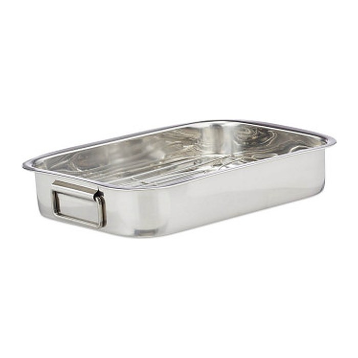 relaxdays Bräter M silber 33,0 x 23,5 cm 2-tlg., 1 St.