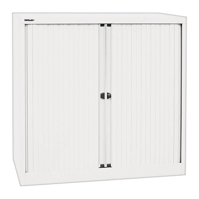 BISLEY Rollladenschrank verkehrsweiß 2 Fachböden 100,0 x 43,0 x 103,0 cm