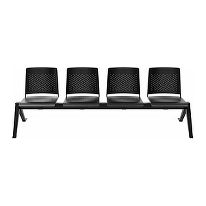 BISLEY 4-Sitzer Traversenbank schwarz Kunststoff 228,0 x 45,0 x 78,0 cm, 1 St.