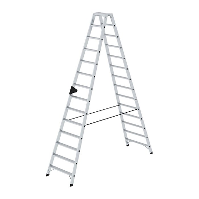 MUNK Stehleiter beidseitig 40228 silber 2x 14 Stufen, H: 325,0 cm