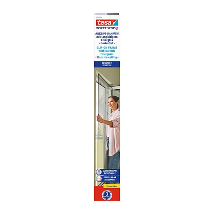 tesa Fliegengitter Insect Stop Clip On anthrazit 1,2 x 2,4 m