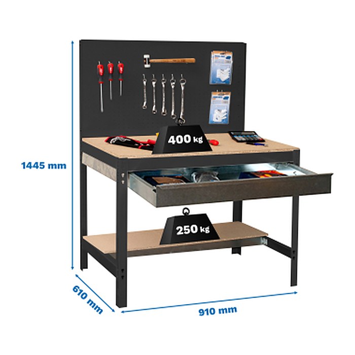 Simonrack Werkbank SIMONWORK BT2 BOX anthrazit 1 Schublade 91,0 x 61,0 x 144,5 cm
