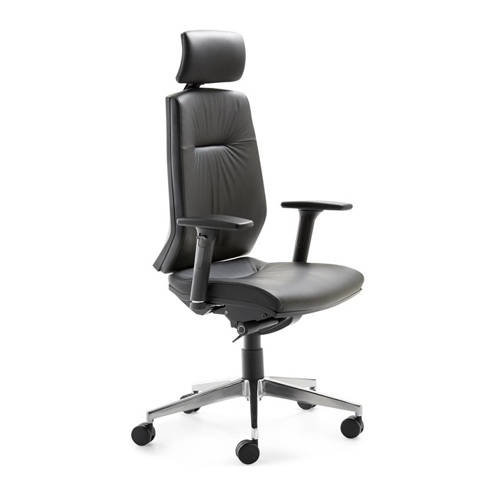Mayer Bürostuhl myCONTRACT LINE, 2480 81 007 Leder schwarz, Gestell alu
