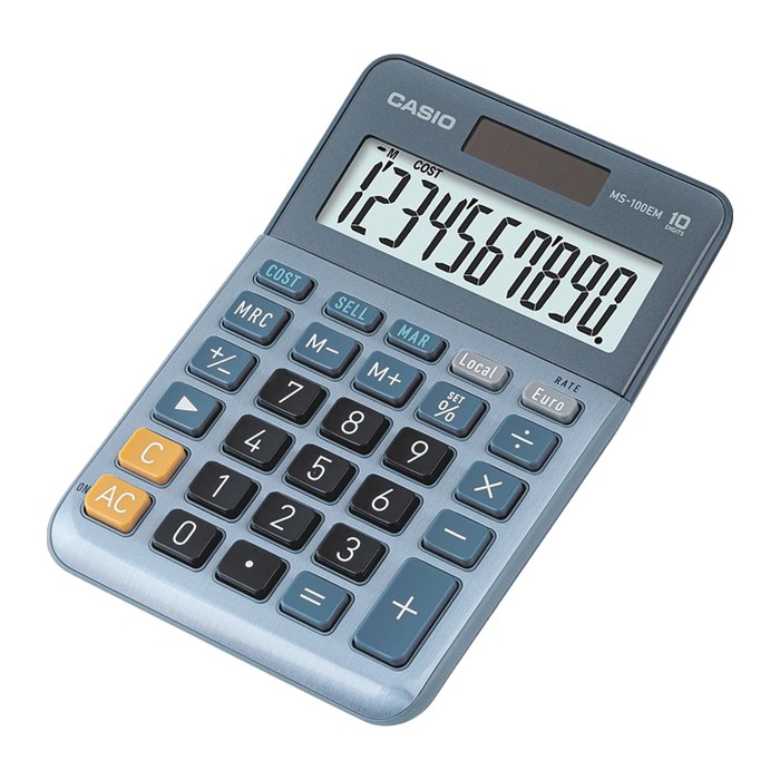 CASIO MS-100EM Tischrechner blau