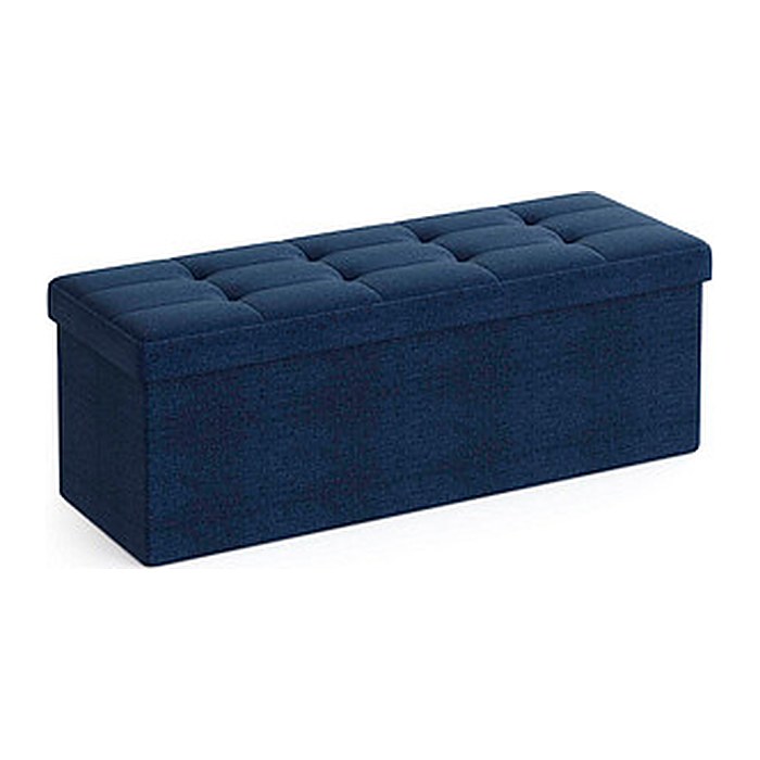 SONGMICS Sitztruhe LSF77IN blau Stoff 110,0 cm