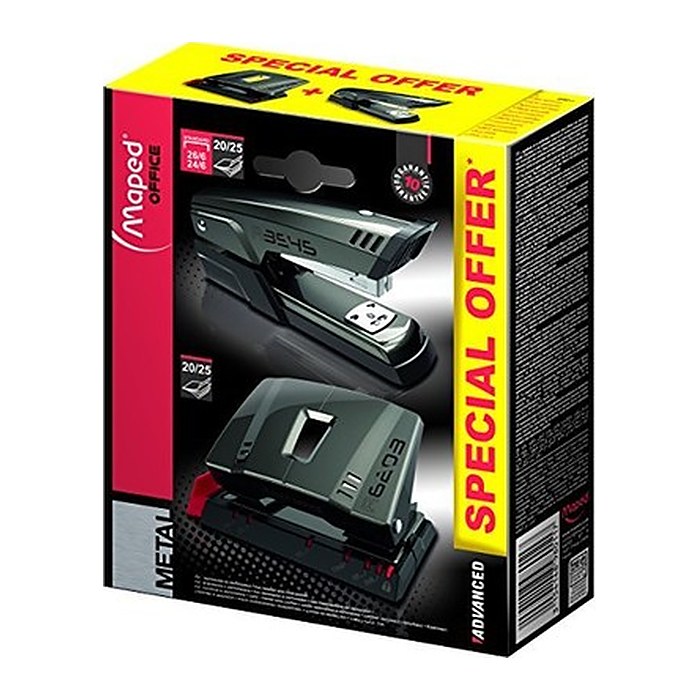 maped Locher und Heftgeräte Set Advanced Metal schwarz