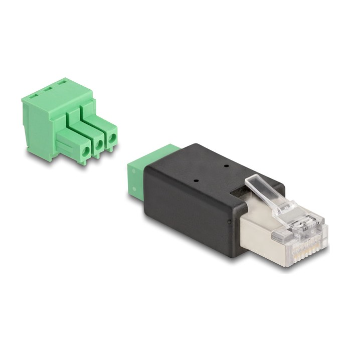 DELOCK RJ45 Stecker > Terminalblock Adapter 3 Pin 2-teilig
