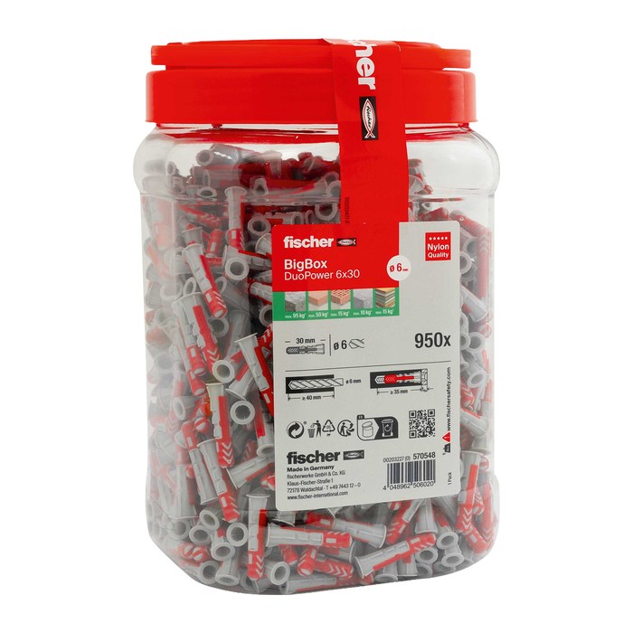 fischer BigBox - DuoPower 6x30 570548 Universaldübel Ø 6 mm x 30 mm, 950 St.