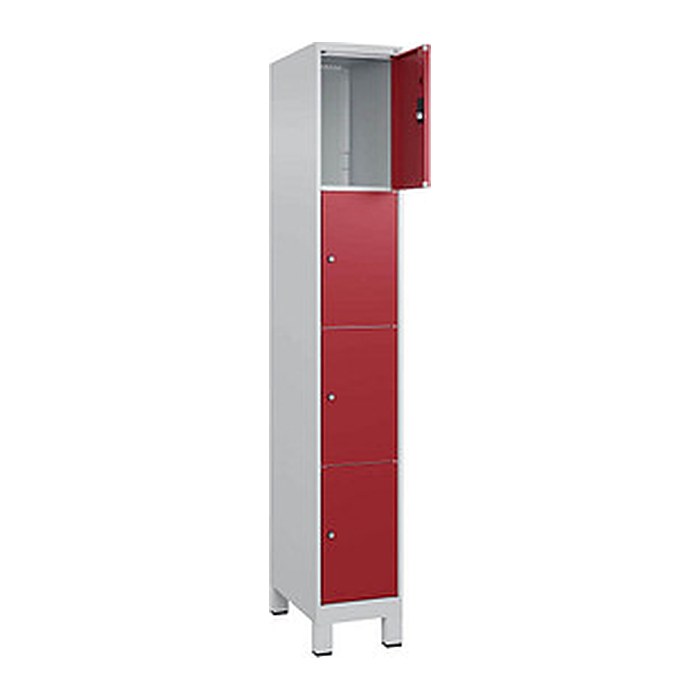 CP Schließfachschrank Classic Plus lichtgrau, rubinrot 080010-104 S10001, 4 Schließfächer 30,0 x 50,0 x 195,0 cm