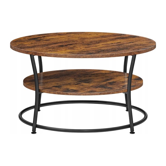 VASAGLE Couchtisch rund Spanplatte braun 80,0 x 80,0 x 45,0 cm, 1 St.