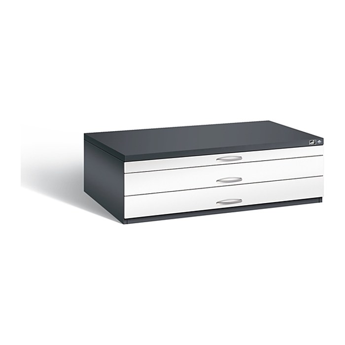 CP 7200 Planschrank schwarzgrau, verkehrsweiß 3 Schubladen 135,0 x 96,0 x 42,0 cm, 1 St.