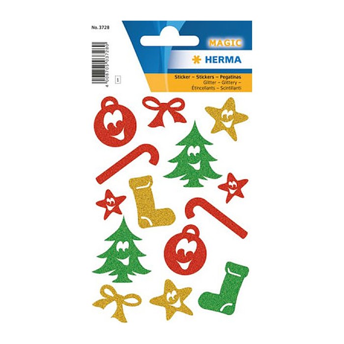 HERMA Aufkleber 3728 Weihnachtsmotive, 14 Etiketten