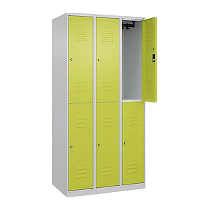 CP Spind Classic Plus clowngrün, lichtgrau 080300-30 S10047, 6 Schließfächer 90,0 x 50,0 x 185,0 cm