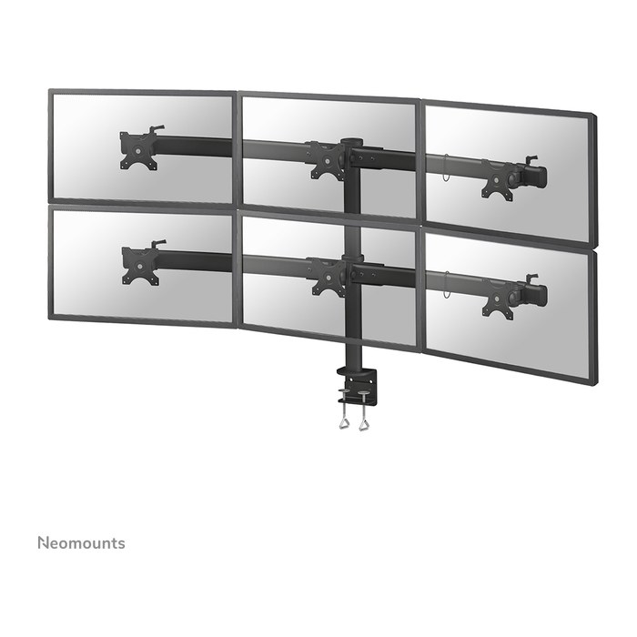 Neomounts Monitor-Halterung FPMA-D700D6 schwarz für 6 Monitore, Tischklemme