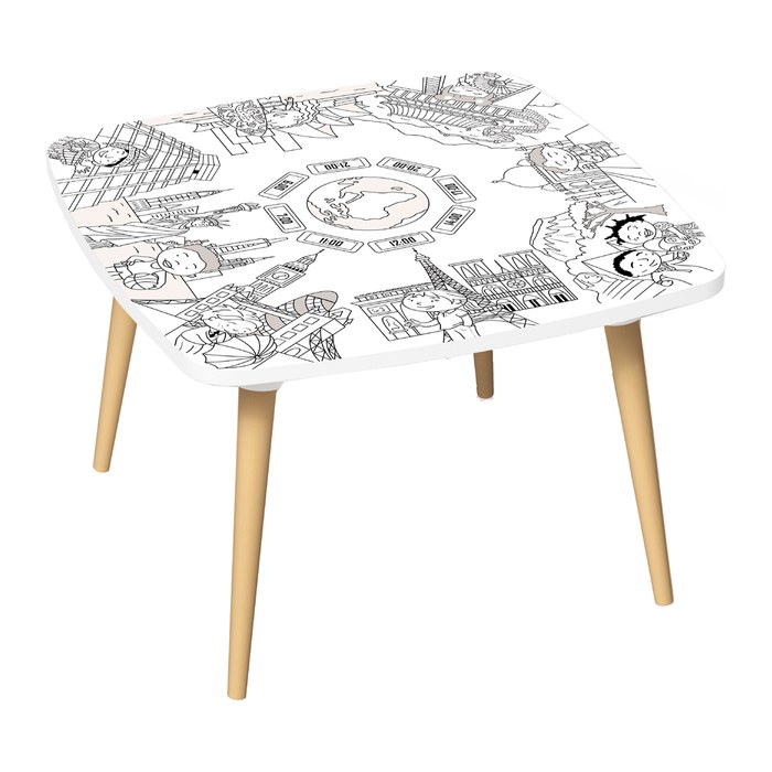 PAPERFLOW Kids Monument Maltisch quadratisch Spanplatte weiß 60,0 x 60,0 x 40,0 cm, 1 St.