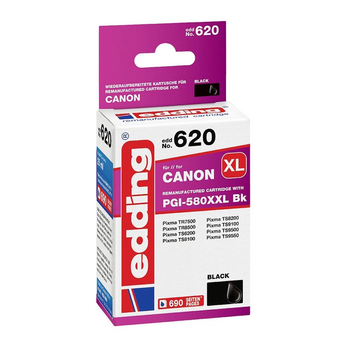 edding EDD-620 schwarz Druckerpatrone kompatibel zu Canon PGI-580XXL BK