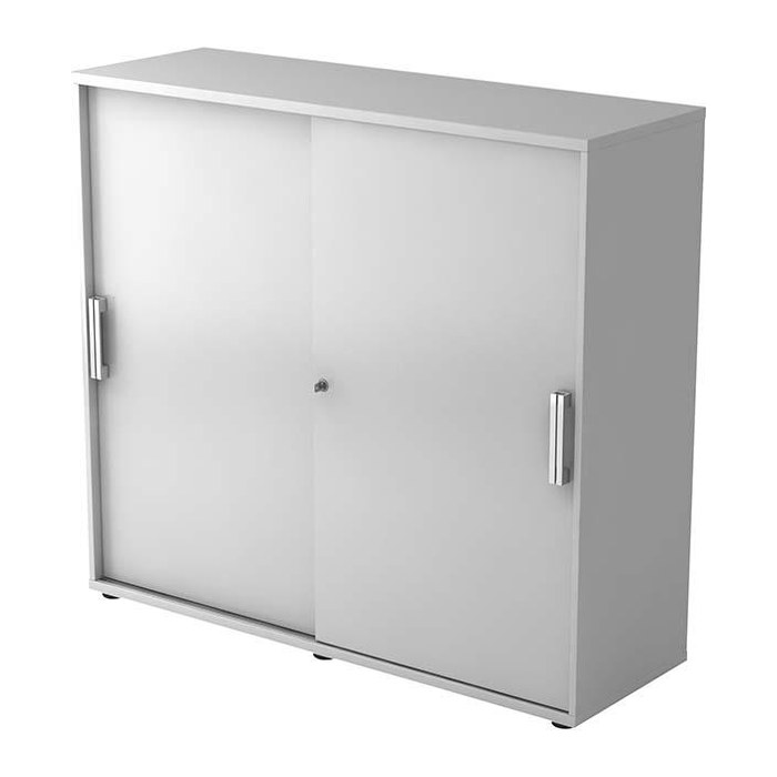 HAMMERBACHER Schiebetürenschrank, V1753S/5/5/RE lichtgrau 2 Fachböden 120,0 x 40,0 x 110,0 cm