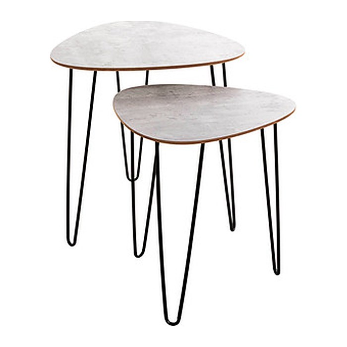 HAKU Möbel Beistelltische-Set dreieckig abgerundet MDF-Platte Betonoptik, 1 St.