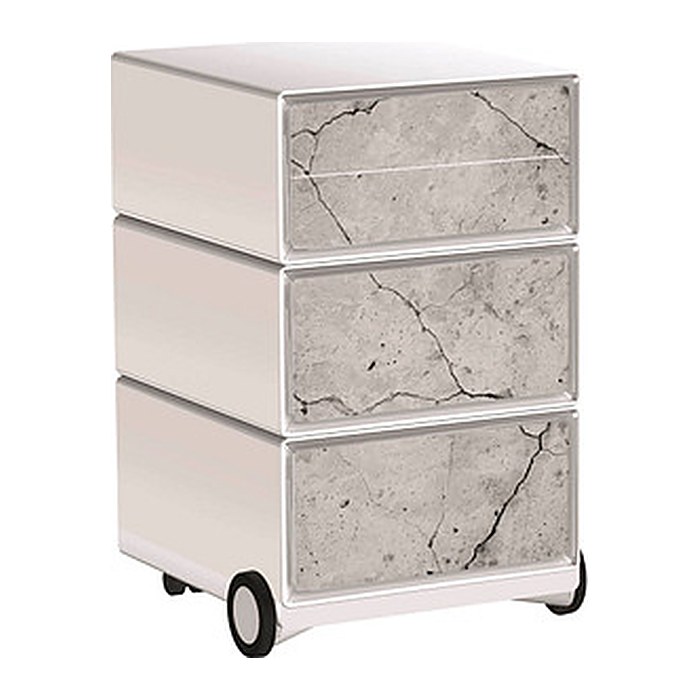 PAPERFLOW easyBox Industrial Rollcontainer weiß, bunt 61827 4 Auszüge 39,0 x 43,6 x 64,2 cm