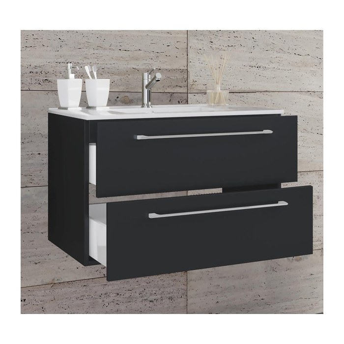 VCM my bath Badmöbel-Set 2-teilig Badinos 914845 schwarz 60,0 x 46,0 x 50,0 cm