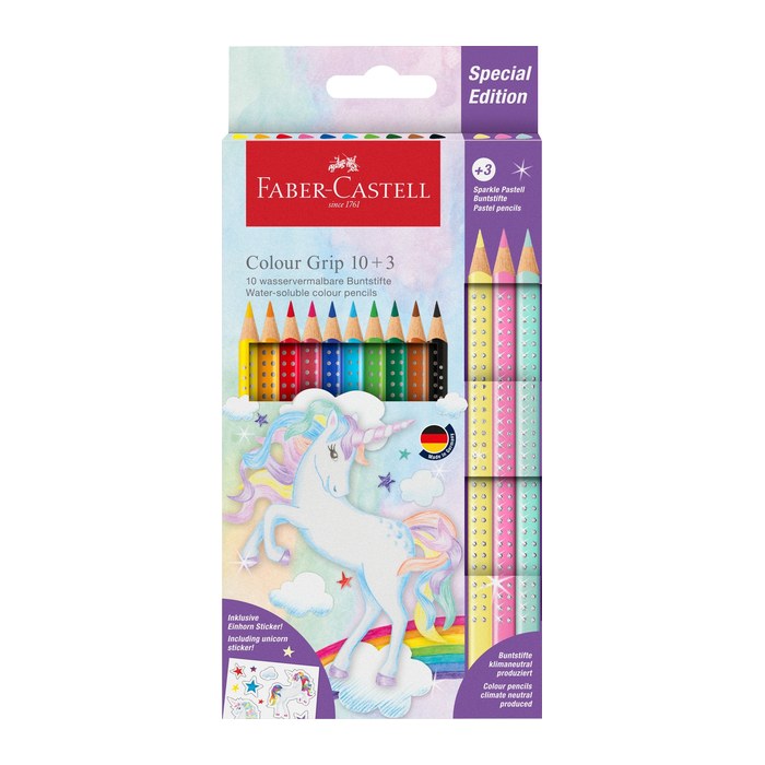 FABER-CASTELL Colour Grip Buntstifte farbsortiert, 13 St.