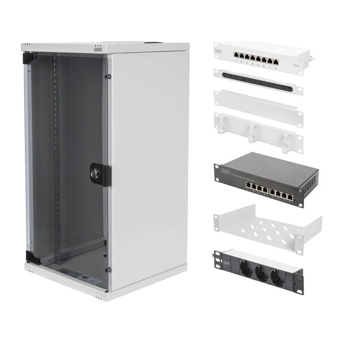 DIGITUS Netzwerk-Set 254 mm (10")-12HE, 312x300mm (B x T)