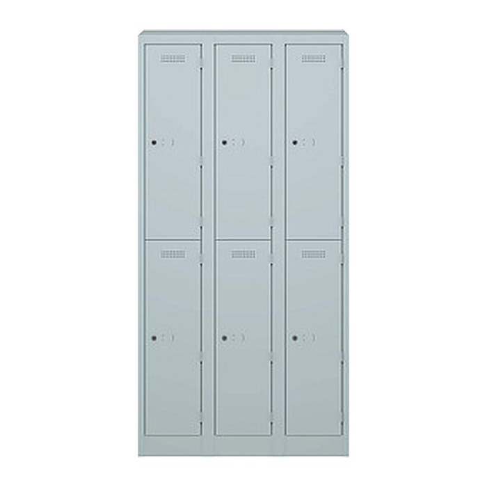 BISLEY Spind lichtgrau PL3050T2645, 6 Schließfächer 90,0 x 50,0 x 180,0 cm