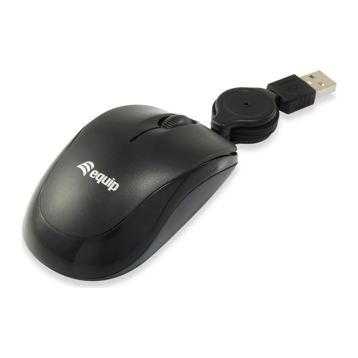 Equip Reisemaus USB-A Stecker L+R 0.80m schwarz