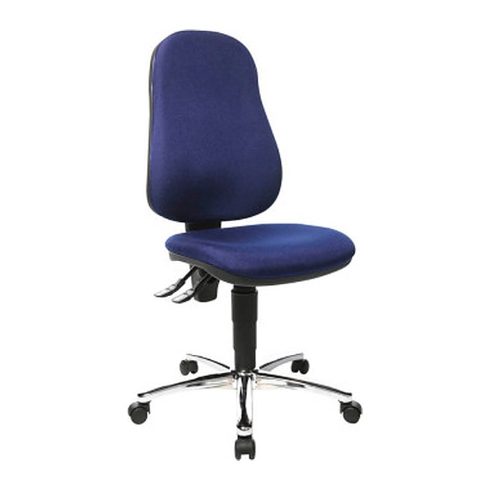 Topstar Bürostuhl Point 60, 8169G26 Stoff blau, Gestell chrom