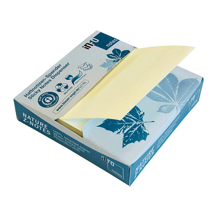 inFO Z-Notes Recycling Haftnotizen gelb, 1 Pack