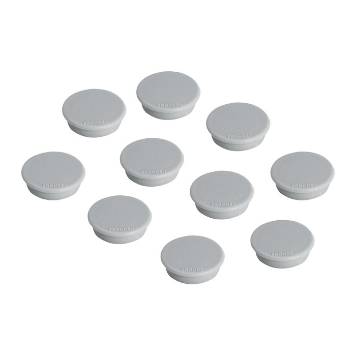 FRANKEN Haftmagnet Magnete grau, Kunststoff Ø 1,3 x 0,7 cm, 10 St.