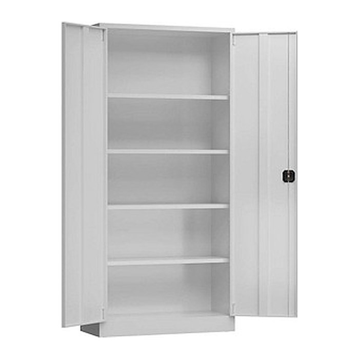 ClassiX Stahlschrank X-530340 lichtgrau 4 Fachböden 92,0 x 42,0 x 194,5 cm, aufgebaut, 1 St.