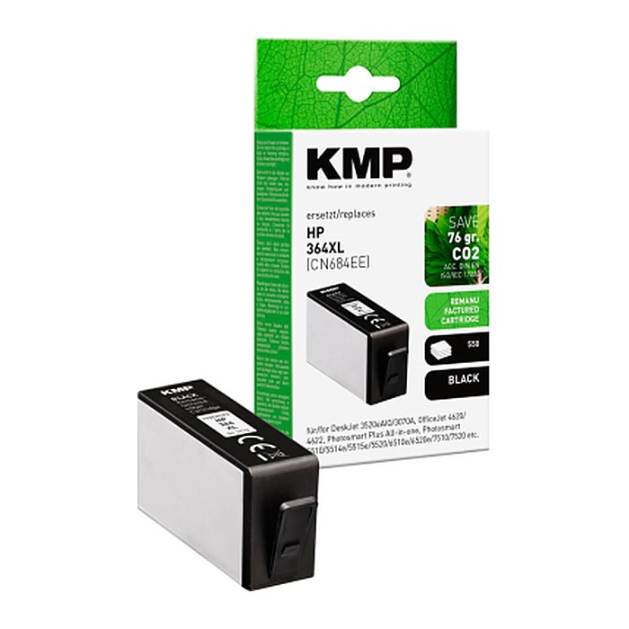 KMP schwarz Druckerpatrone kompatibel zu HP 364XL (CN684EE)