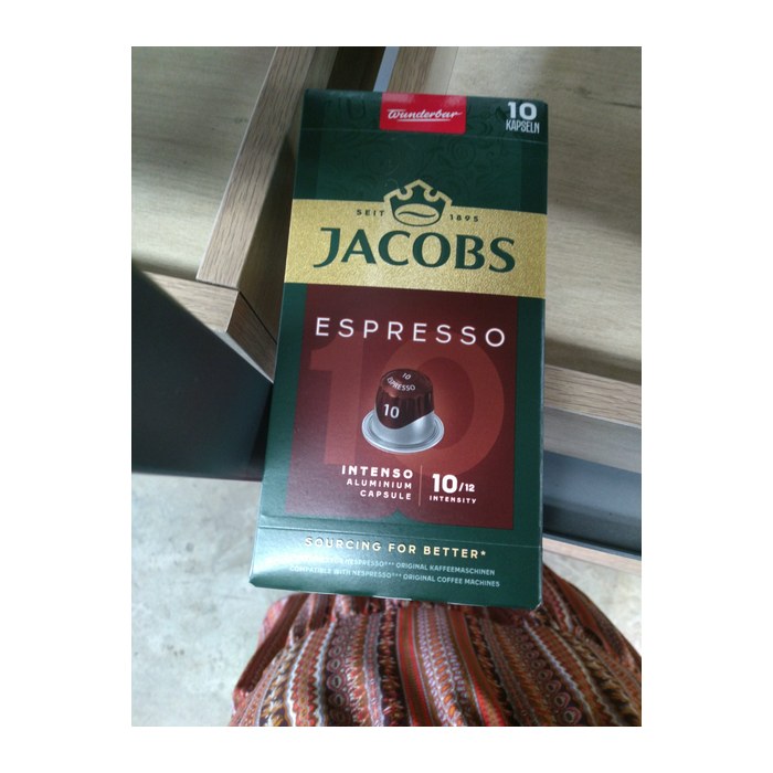 JACOBS ESPRESSO INTENSO Kaffeekapseln, Arabica- und Robustabohnen kräftig, 10 St.