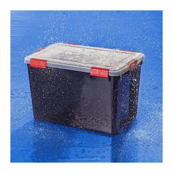 IRIS Ohyama AT-LD BkR/C/D.Red Aufbewahrungsbox 70,0 l schwarz, transparent, rot 29,0 x 59,0 x 38,0 cm, 1 St.