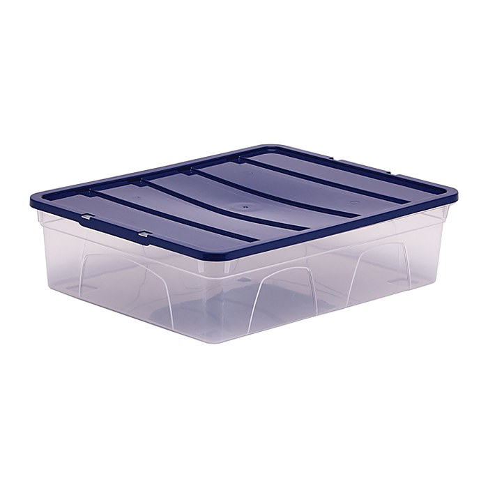 Bankers Box Aufbewahrungsboxen 12,0 l transparent, blau 32,0 x 40,0 x 11,0 cm, 10 St.