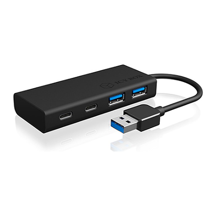RaidSonic ICY BOX® USB-Hub IB-HUB1426-U3 4-fach schwarz